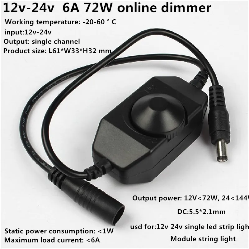 1PC Mini LED Brightness Adjust Switch Dimmer Controller with DC for 3528 5050 5630 Single Color LED Strip Light LED Dimmer 12V
1PC Mini LED Brightness Adjust Switch Dimmer Controller with DC for 3528 5050 5630 Single Color LED Strip Light LED Dimmer 12V