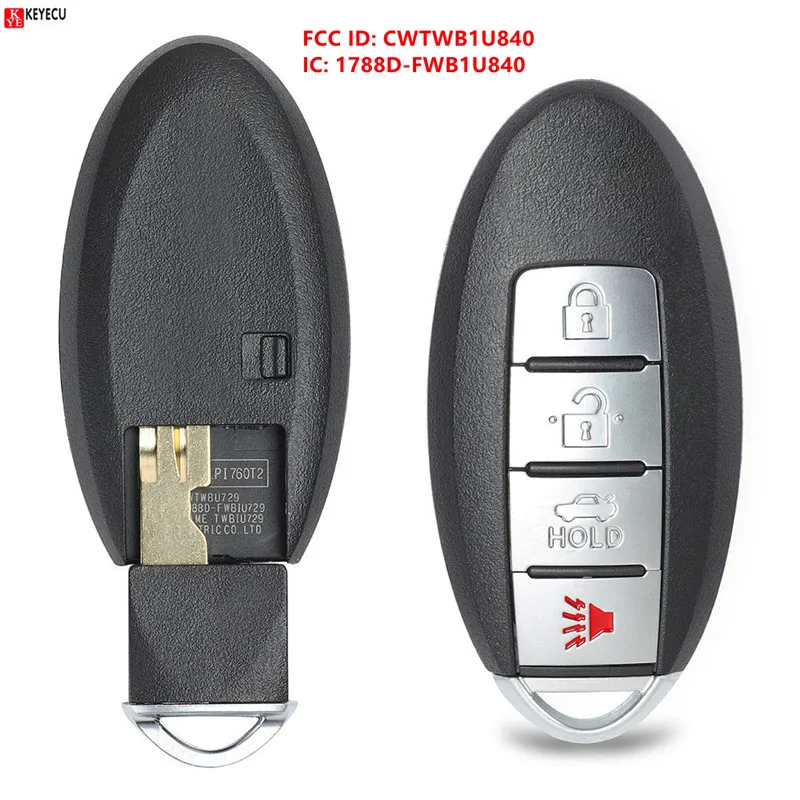 Keyecu Keyless Entry Remote Car Key 315MHz 4B Fob for Nissan Sentra Versa 2013 2014 2015 2016 2017 FCC: CWTWB1U840
Keyecu Keyless Entry Remote Car Key 315MHz 4B Fob for Nissan Sentra Versa 2013 2014 2015 2016 2017 FCC: CWTWB1U840