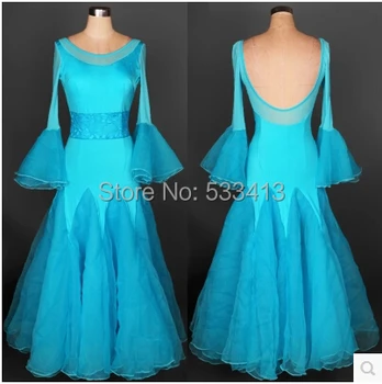 New ballroom dance costume sexy round neck sexy halter waist dress ballroom dance competition long dress 5 colors
New ballroom dance costume sexy round neck sexy halter waist dress ballroom dance competition long dress 5 colors
