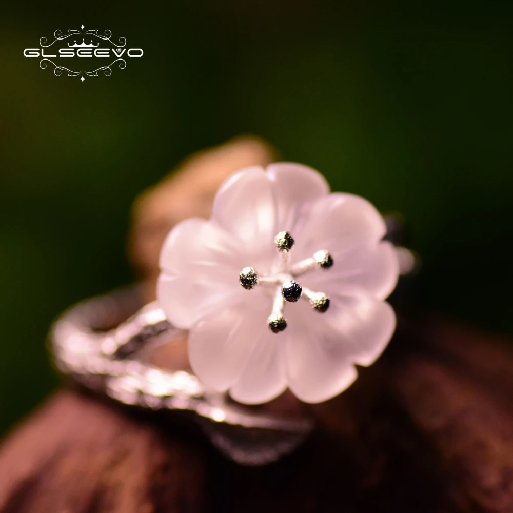 GLSEEVO Real Pure 925 Sterling Silver Crystal Flower Open Ring Adjustable Plant Leaf Handmade Ring For Women Fine Jewelry GR0003
GLSEEVO Real Pure 925 Sterling Silver Crystal Flower Open Ring Adjustable Plant Leaf Handmade Ring For Women Fine Jewelry GR0003