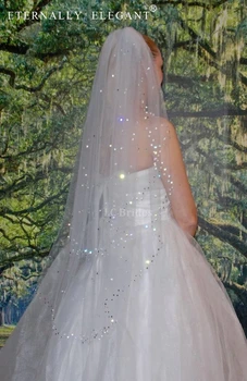 3x4m Princess 1 Tier Sparkling Wedding Veil Crystals Fingertip Length beaded veil Wedding Bridal Veil Long EE716
3x4m Princess 1 Tier Sparkling Wedding Veil Crystals Fingertip Length beaded veil Wedding Bridal Veil Long EE716