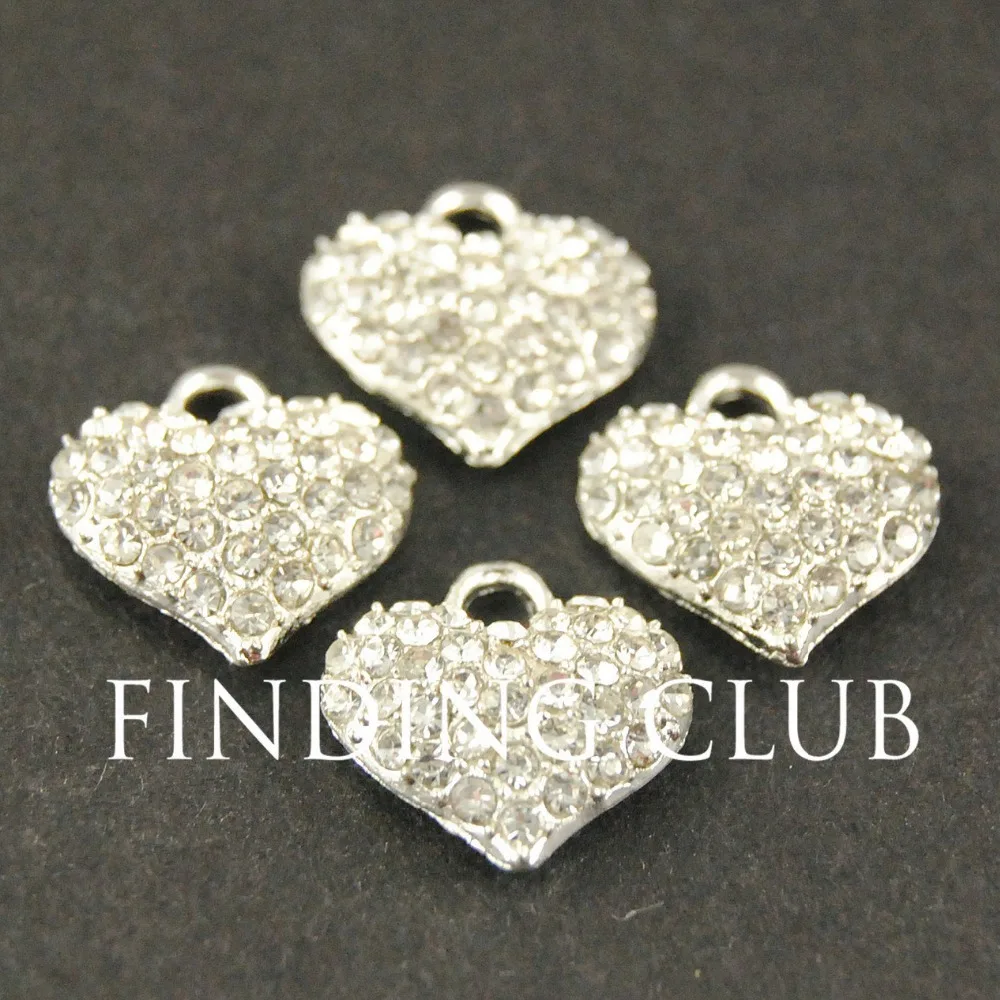 20pcs Silver gold tone Crystal Rhinestones Heart Charm Pendant DIY Metal Bracelet Necklace Jewelry Findings RS467
20pcs Silver gold tone Crystal Rhinestones Heart Charm Pendant DIY Metal Bracelet Necklace Jewelry Findings RS467