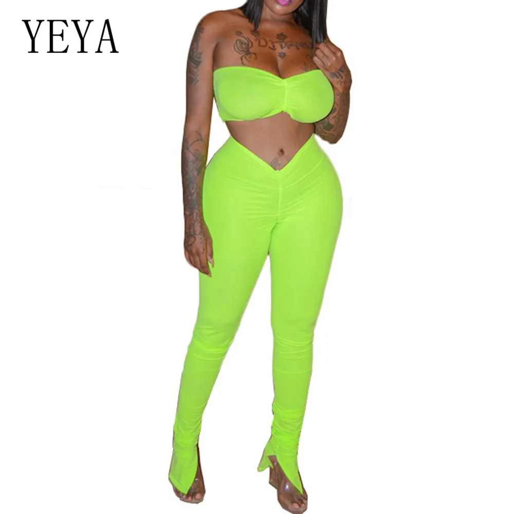 YEYA Summer Two Pieces Sets Women Off Shoulder Sleeveless High Waist Slim Sexy Crop Top and Pants Ladies Bodycon Jumpsuits
YEYA Summer Two Pieces Sets Women Off Shoulder Sleeveless High Waist Slim Sexy Crop Top and Pants Ladies Bodycon Jumpsuits