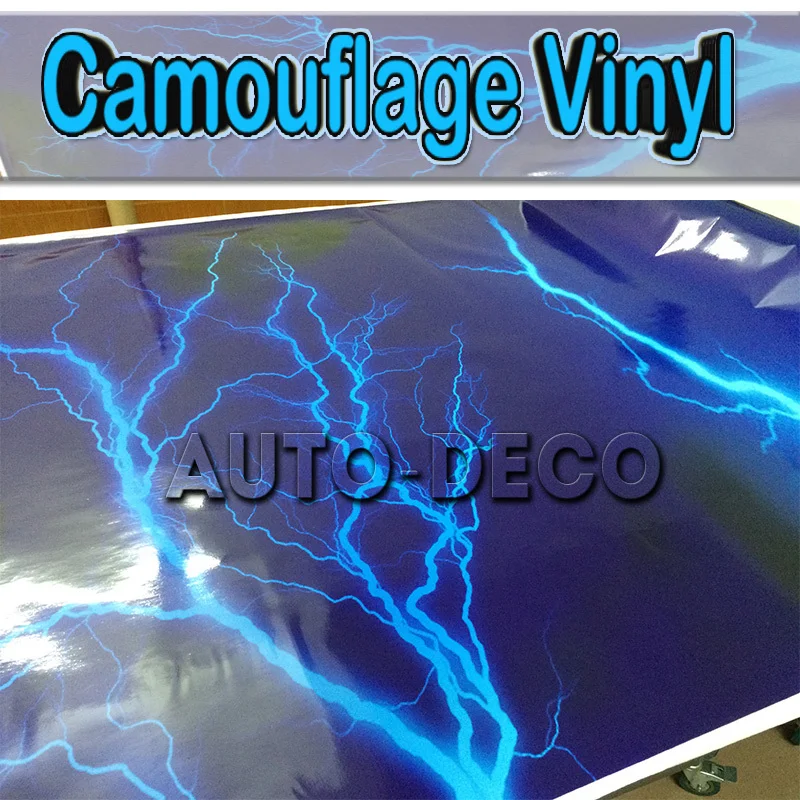 Image Lightning Vinyl Sticker Bomb Car Wrap Camo Car Vinyl Truck Graphics Car Wrapping Camouflage Film 1.52*30m roll