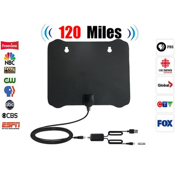 120 Miles Indoor Digital TV Antenna TV Surf TV Fox Antena HDTV Antennas Receiver Amplifier Mini DVB-T/T2 UHF VHF Aerial
120 Miles Indoor Digital TV Antenna TV Surf TV Fox Antena HDTV Antennas Receiver Amplifier Mini DVB-T/T2 UHF VHF Aerial