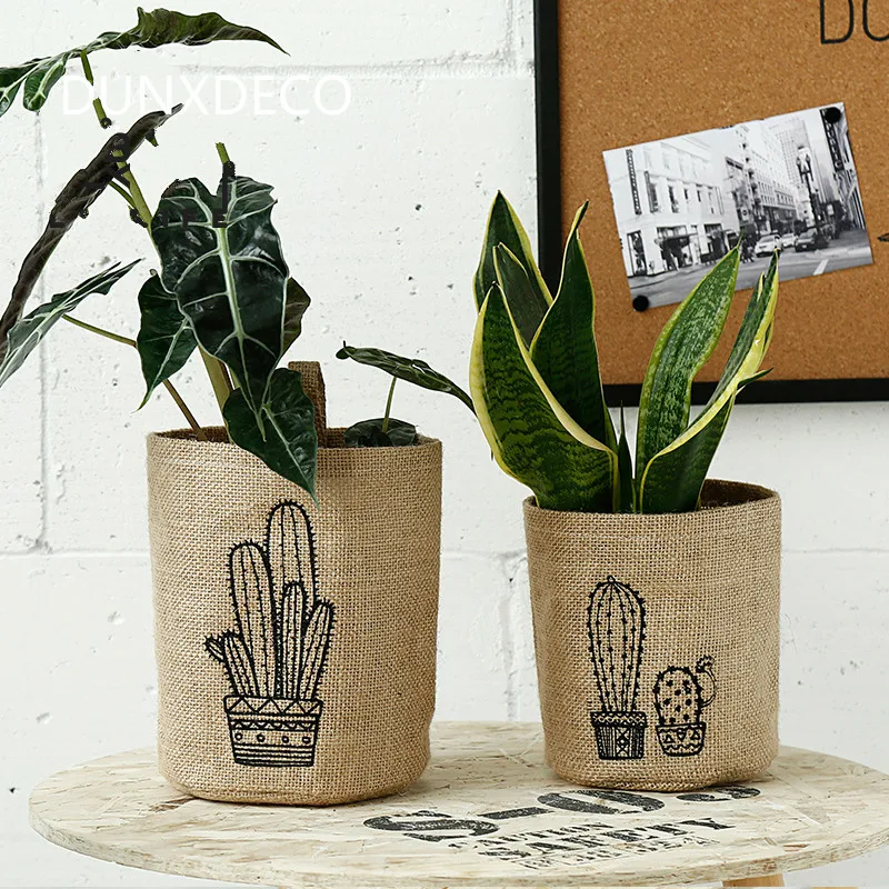DUNXDECO 1PC Fresh Plant Cactus Linen Cotton Home Office Storage Multifunction Table Garden Organizer Waterproof Small Pot Hold
DUNXDECO 1PC Fresh Plant Cactus Linen Cotton Home Office Storage Multifunction Table Garden Organizer Waterproof Small Pot Hold