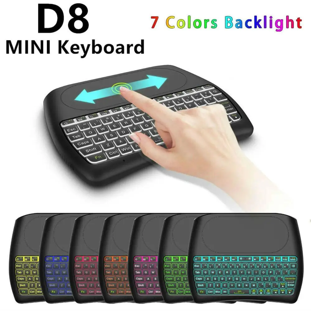 D8 Airmouse remote 2.4G Wiress mini keyboard with touchpad and backlight for Android TV Box Google TV Smart remote controller
D8 Airmouse remote 2.4G Wiress mini keyboard with touchpad and backlight for Android TV Box Google TV Smart remote controller