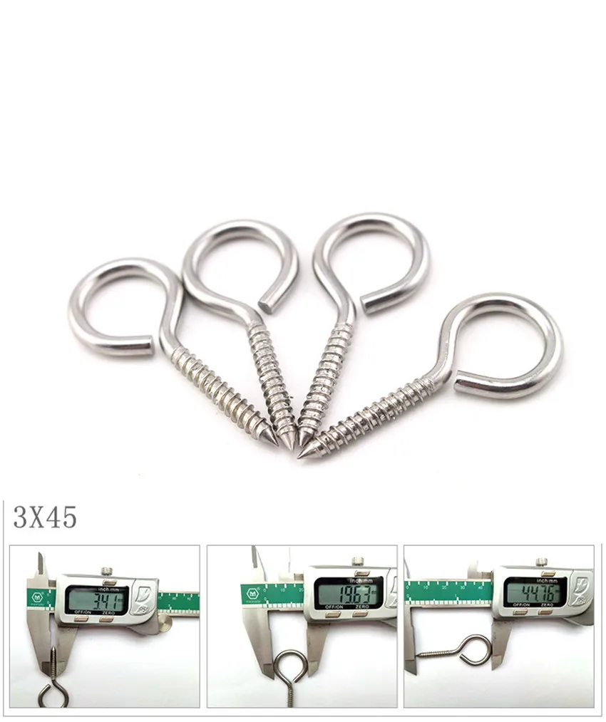 5Pcs M3 M4 M5 304 Stainless Steel Self-tapping Sheep Eye Bolt Ring Hook 
5Pcs M3 M4 M5 304 Stainless Steel Self-tapping Sheep Eye Bolt Ring Hook