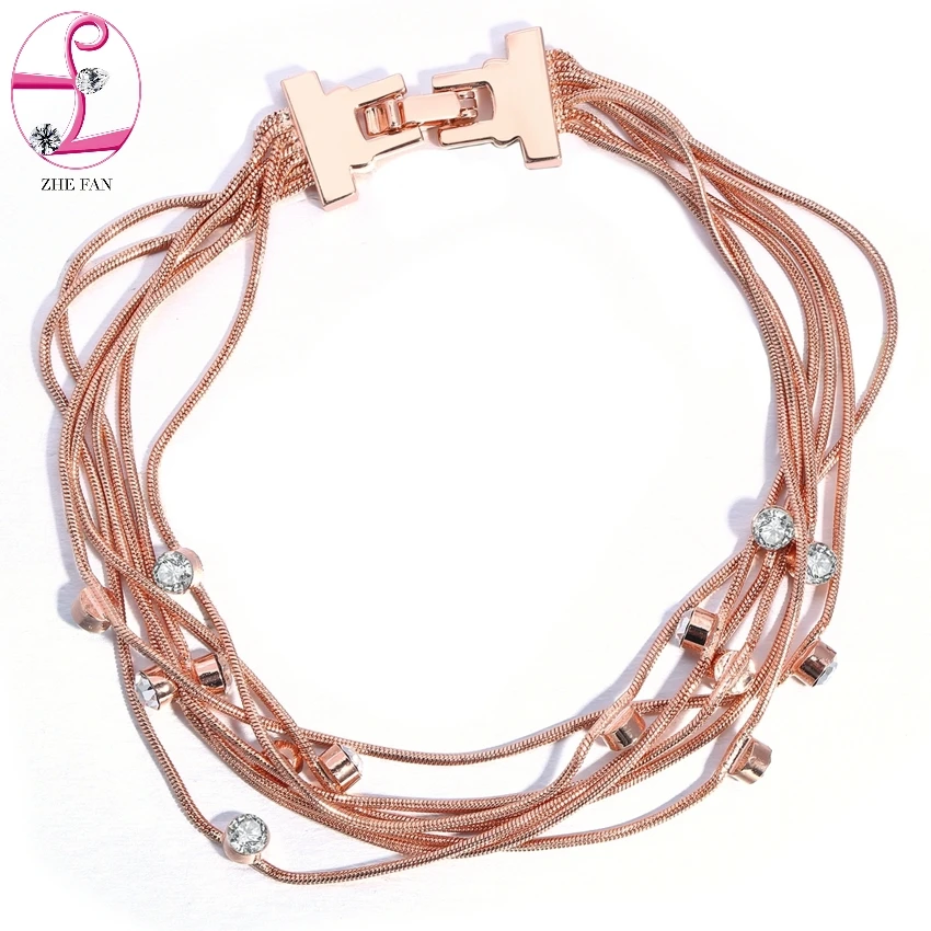 ZHE FAN Multilayer Bracelet Rhinestones Snake Chain Rhodium Rose Gold Color Plating Fahion Jewelry for women Christmas Gifts
ZHE FAN Multilayer Bracelet Rhinestones Snake Chain Rhodium Rose Gold Color Plating Fahion Jewelry for women Christmas Gifts