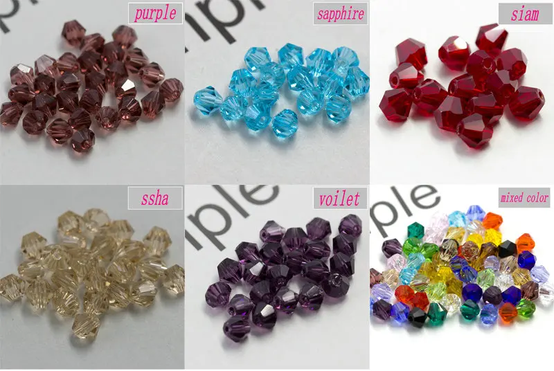 Buy 1 and get 1 free 100pcs Colorful 4mm Bicone Crystal Beads Glass Beads Loose Spacer Beads bracelet Jewelry Making Accessories 13