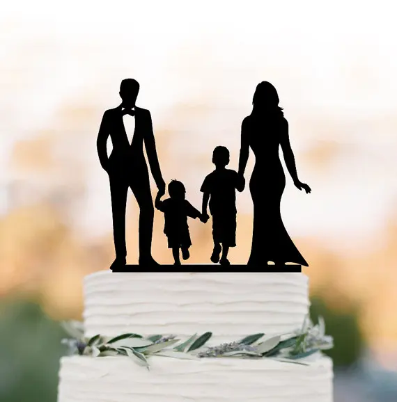 bride and groom Wedding Cake topper with two boy
bride and groom Wedding Cake topper with two boy