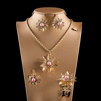 LAN PALACE new colorfast gold color ladies copper alloy jewellery set earrings necklace ring bracelet free shipping
LAN PALACE new colorfast gold color ladies copper alloy jewellery set earrings necklace ring bracelet free shipping