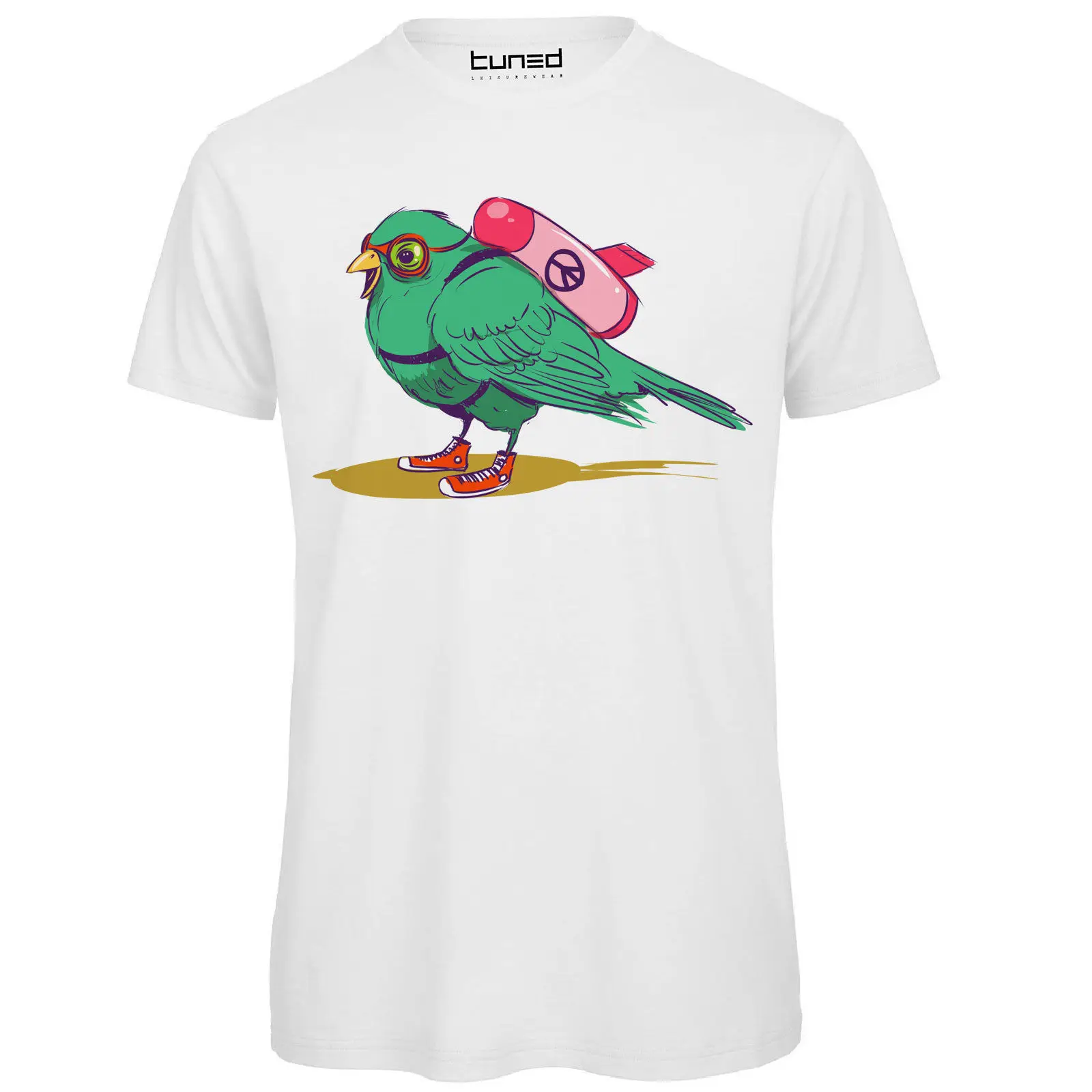 T-Shirt Divertente Uomo Maglietta Cotone Con Stampa Ironica Bird Bomber Tuned Tops T Shirt Homme Ment Summer Style | Мужская одежда