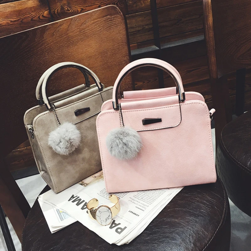 Women Top Handle Satchel PU Leather Handbags Tote Purse Iron Medal Shoulder Bag With Hairball
Women Top Handle Satchel PU Leather Handbags Tote Purse Iron Medal Shoulder Bag With Hairball