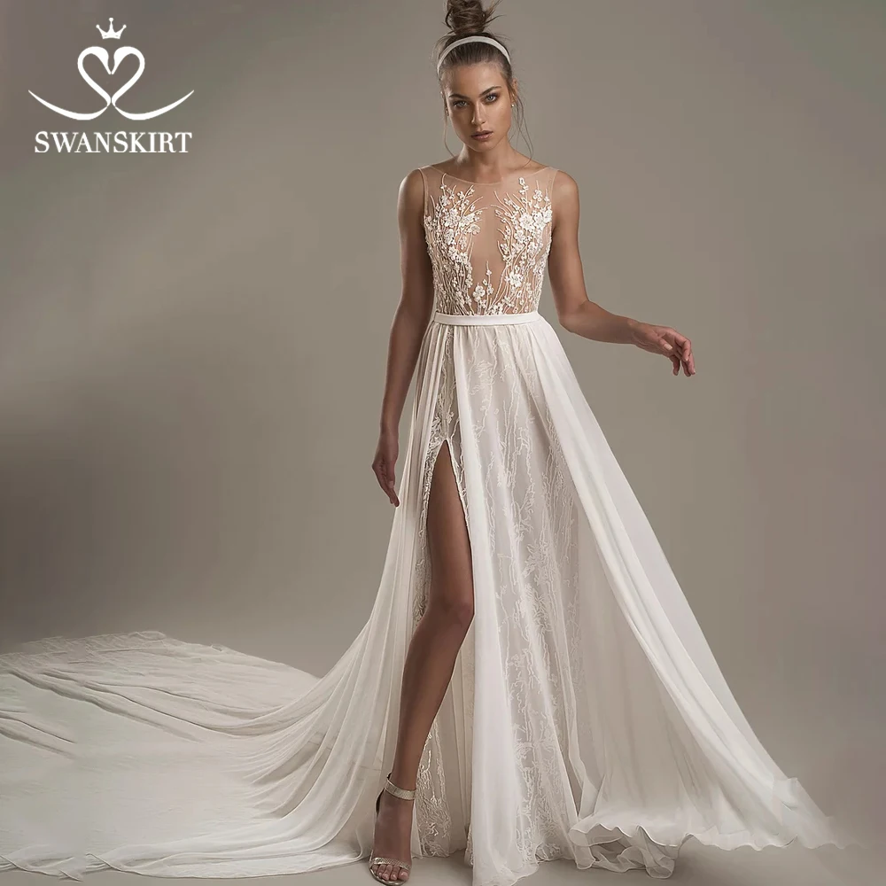 Swanskirt Sexy Backless Wedding Dress 2019 Boho Appliques Fairy Bow Illusion In turkey Princess customized Vestido de noiva T101
Swanskirt Sexy Backless Wedding Dress 2019 Boho Appliques Fairy Bow Illusion In turkey Princess customized Vestido de noiva T101