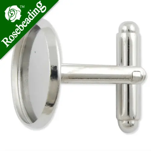 Rhodium Plated Cuff link Blanks with round bezel setting match 16mm cabochon Wholesale
Rhodium Plated Cuff link Blanks with round bezel setting match 16mm cabochon Wholesale