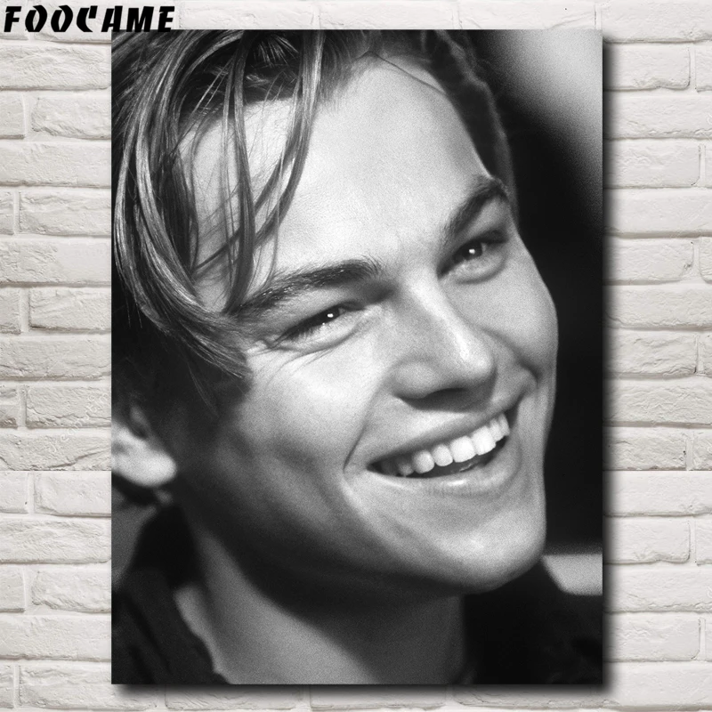 

FOOCAME Leonardo DiCaprio Classic Movie Posters and Prints Art Silk Wall Paintings Picture Living Room Modern Home Decoration