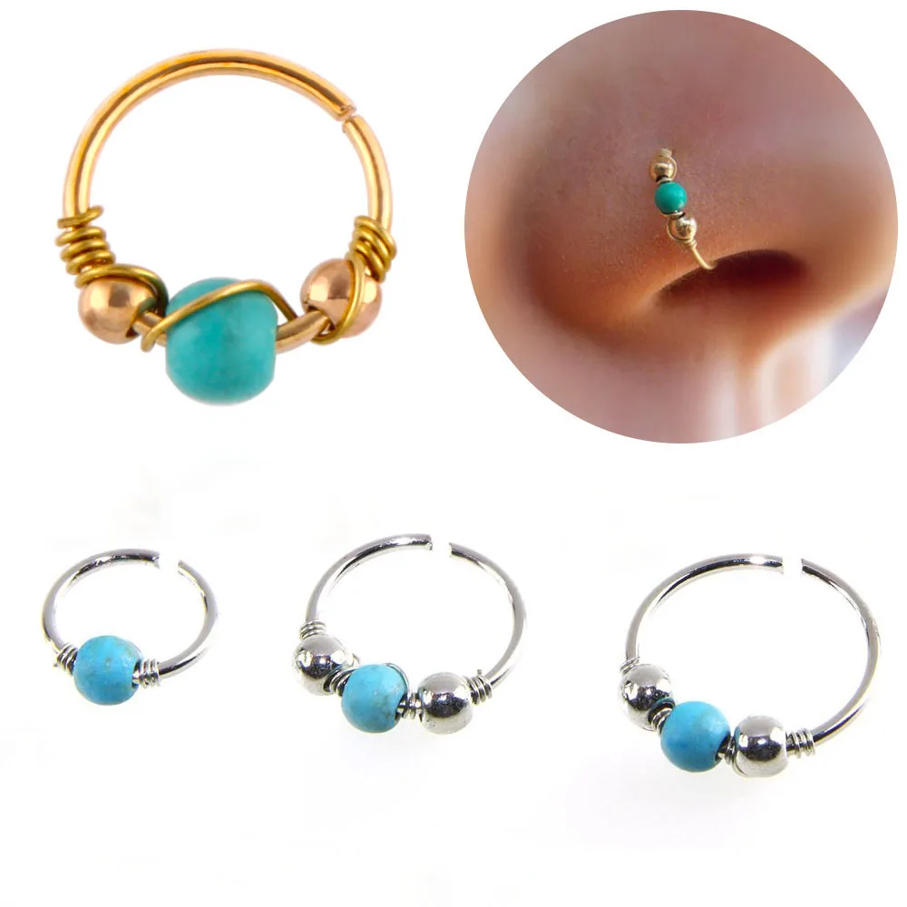 1 Pc Punk Nostril Hoop Nose Ring Helix Beads Cartilage Earring Turquoises Septum Clickers Nose Lip Tragus Piercing Body Jewelry
1 Pc Punk Nostril Hoop Nose Ring Helix Beads Cartilage Earring Turquoises Septum Clickers Nose Lip Tragus Piercing Body Jewelry