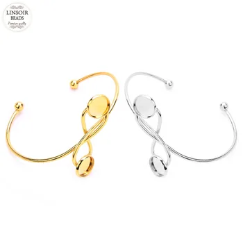 Linsoir Double Round Blank Open Bangles Base Copper Bracelets Tray Gold Sliver Color Women Cabochon Settings Jewelry Findings
Linsoir Double Round Blank Open Bangles Base Copper Bracelets Tray Gold Sliver Color Women Cabochon Settings Jewelry Findings