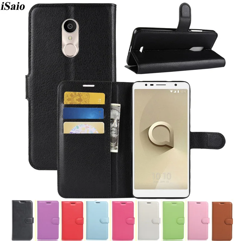 Чехол бумажник для Alcatel 3 3C 3V 5026 5026D 5052D 5052Y 5099D Кожаный флип чехол телефона C V Para