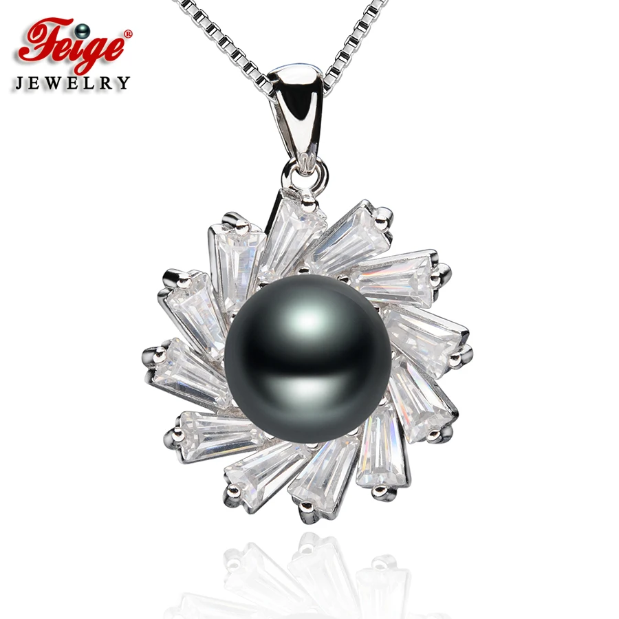 FEIGE New Design 9-10MM Black Freshwater Pearl Pendants Real 925 Sterling Silver Pendant Necklace For Women Fine Pearl Jewelry
FEIGE New Design 9-10MM Black Freshwater Pearl Pendants Real 925 Sterling Silver Pendant Necklace For Women Fine Pearl Jewelry