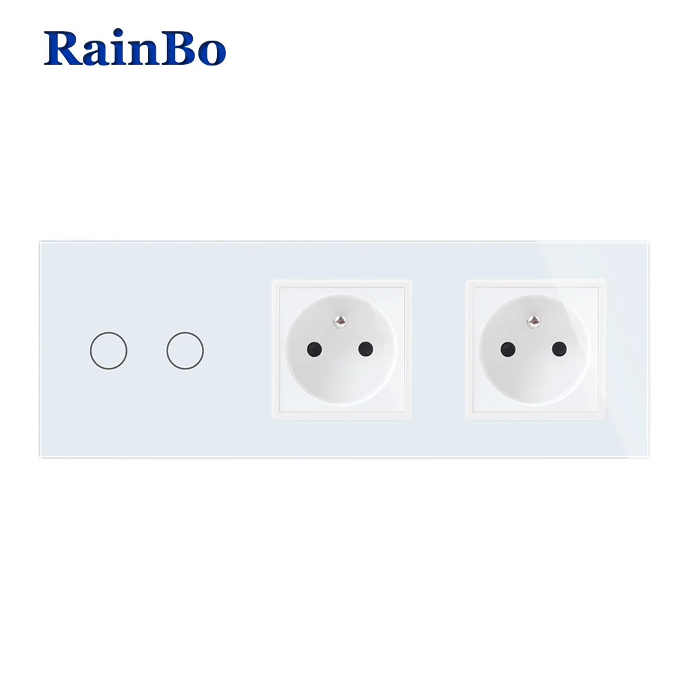 RainBo Crystal-Glass Panel-France Power-Socket EU Touch-Socket Control-Screen Wall-Light-Switch 2gang-1way A39218F8FCW/B
RainBo Crystal-Glass Panel-France Power-Socket EU Touch-Socket Control-Screen Wall-Light-Switch 2gang-1way A39218F8FCW/B