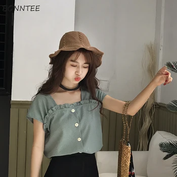 Shirts Women Summer Leisure Slim Trendy All-match Korean Style Striped Womens Square Collar Single Breasted Female Shirt Daily
Shirts Women Summer Leisure Slim Trendy All-match Korean Style Striped Womens Square Collar Single Breasted Female Shirt Daily