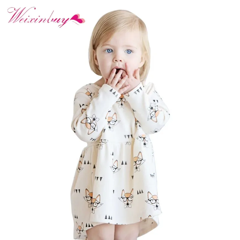 Children's Dresses Party Baby Girls Outfits Clothing Fashion Girls Dress Fox Printed Long Sleeve A Line
Children's Dresses Party Baby Girls Outfits Clothing Fashion Girls Dress Fox Printed Long Sleeve A Line