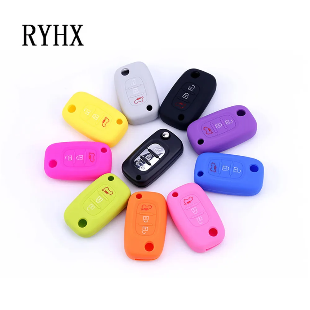 3 Buttons Silicone Rubber Car Key Case Cover for LADA Vesta Granta XRay Kalina Priora Sedan Sport Renault fit Benz | Автомобили и