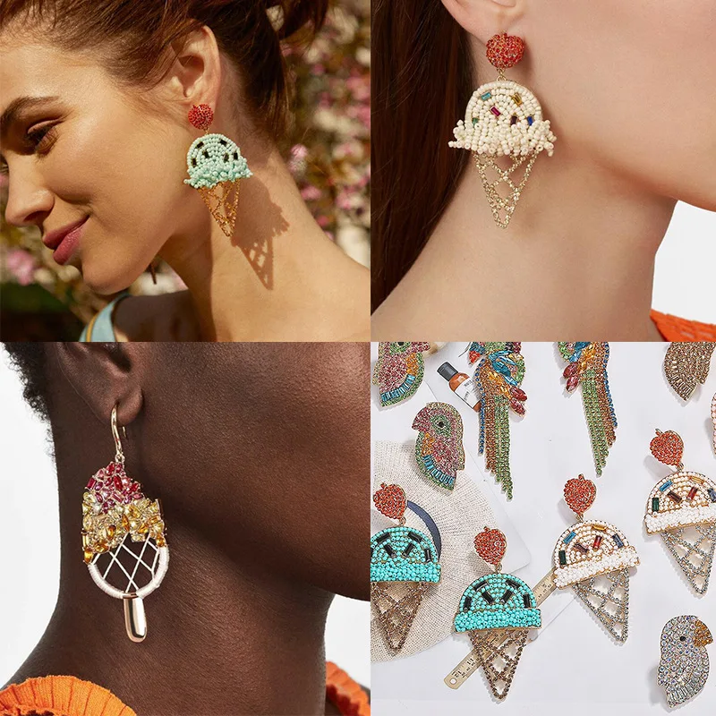 Creative INS ice cream beads earrings for party girls handmade statement drop earrings women wedding jewelry qualitied gifts
Creative INS ice cream beads earrings for party girls handmade statement drop earrings women wedding jewelry qualitied gifts