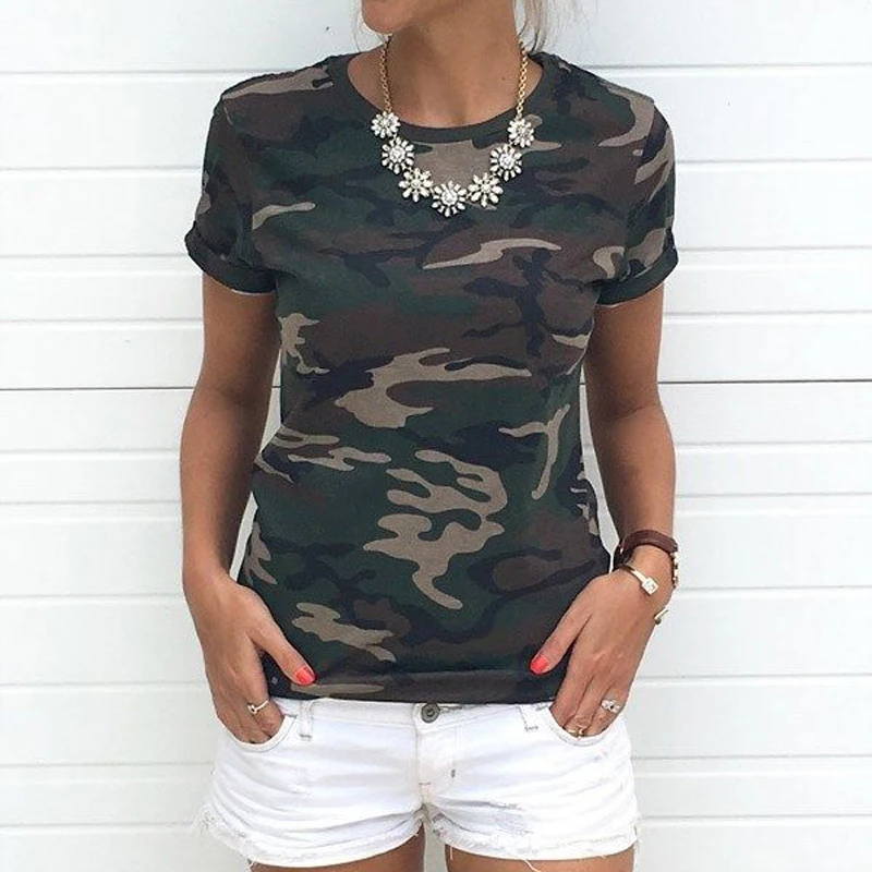 Summer Short Sleeve Girls Casual Tops Tees Slim O-neck Female Women Camouflage T-Shirt Plus Size S-XXXL
Summer Short Sleeve Girls Casual Tops Tees Slim O-neck Female Women Camouflage T-Shirt Plus Size S-XXXL