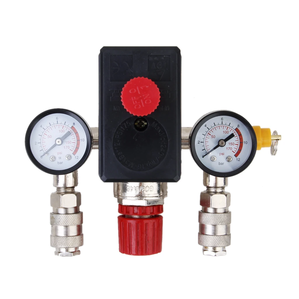 Air Compressor Pressure Switch+Double Pressure Regulator Gauges Valves 72-181PSI
Air Compressor Pressure Switch+Double Pressure Regulator Gauges Valves 72-181PSI