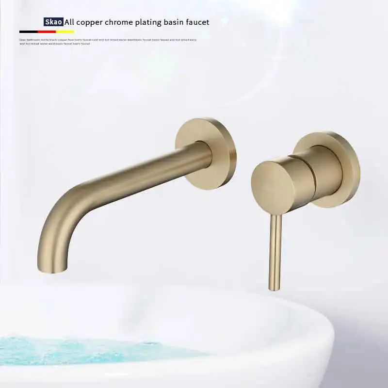 Brushed Gold Basin Faucet Concealed Wall Mounted Faucet Tap 360 Rotation Single Handle Hot Cold Water Bath Mixer Tap
Brushed Gold Basin Faucet Concealed Wall Mounted Faucet Tap 360 Rotation Single Handle Hot Cold Water Bath Mixer Tap