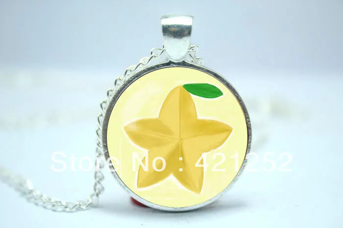 10pcs/lot Kingdom Hearts Paopu Fruit inspired glass cabochon dome Pendant Necklace Great Valentine gift for the one you love | Украшения и