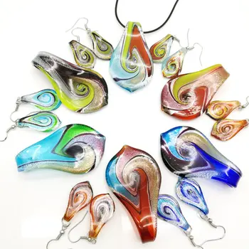 Fashion 6set Glass Murano Leaf Twist Pendant Necklace Earrings Jewelry Set Free Shipping
Fashion 6set Glass Murano Leaf Twist Pendant Necklace Earrings Jewelry Set Free Shipping