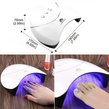 24W LED UV Nail Gel UV Lamp Light For Nails All Gel Polish Nail Dryer Manicure Sun Nail Art Manicure Tools 12 Lights
24W LED UV Nail Gel UV Lamp Light For Nails All Gel Polish Nail Dryer Manicure Sun Nail Art Manicure Tools 12 Lights