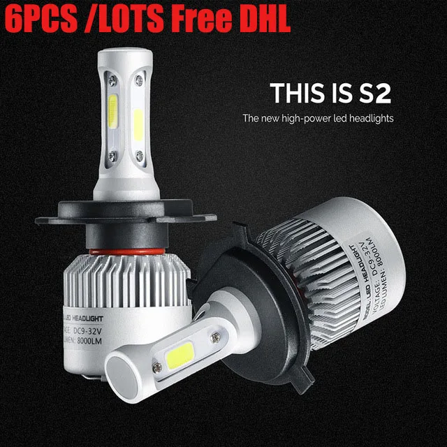 6pcs/lots Free DHL H4 LED H7 H11 H8 HB4 H1 H3 HB3 Auto S2 Car Headlight Bulbs 72W 8000LM Car Styling 6000K led automotivo
6pcs/lots Free DHL H4 LED H7 H11 H8 HB4 H1 H3 HB3 Auto S2 Car Headlight Bulbs 72W 8000LM Car Styling 6000K led automotivo
