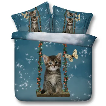 Swing cat Digital print Bedding Set Quilt Cover Design Bed Set Bohemian a Mini Van Bedclothes 3pcs Large size 260*225cm JF198 
Swing cat Digital print Bedding Set Quilt Cover Design Bed Set Bohemian a Mini Van Bedclothes 3pcs Large size 260*225cm JF198