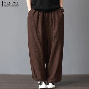 ZANZEA 2020 Women Wide Leg Pants Casual Loose Solid Work Trousers Elastic Waist Pockets Long Pantalon Femme Streetwear Plus Size
ZANZEA 2020 Women Wide Leg Pants Casual Loose Solid Work Trousers Elastic Waist Pockets Long Pantalon Femme Streetwear Plus Size