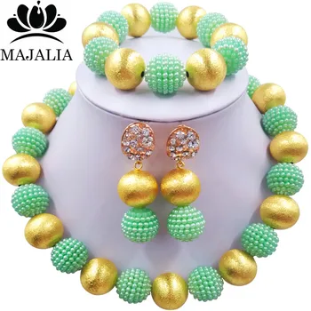 Majalia Classic Nigeria Wedding African Pearl Jewelry Set Green Crystal Plastic Pearl Necklace Bride Jewelry Sets 1CL011
Majalia Classic Nigeria Wedding African Pearl Jewelry Set Green Crystal Plastic Pearl Necklace Bride Jewelry Sets 1CL011