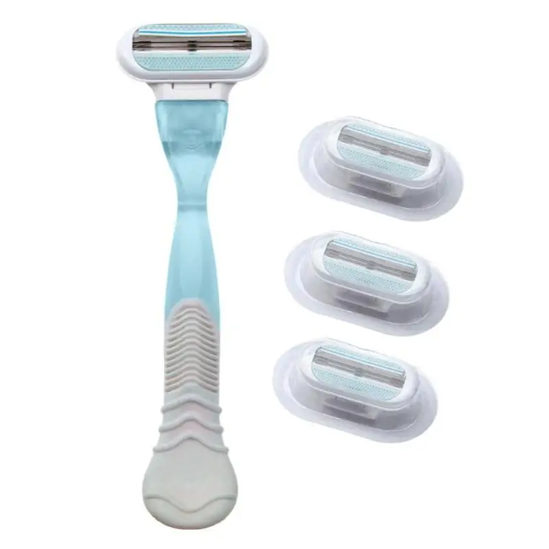 4pcs Women Shaver 3 Layer Blades and 1pc Razor machine Lady Razor Replaceable Blades Shaving Hair Female Safety Razor Head
4pcs Women Shaver 3 Layer Blades and 1pc Razor machine Lady Razor Replaceable Blades Shaving Hair Female Safety Razor Head