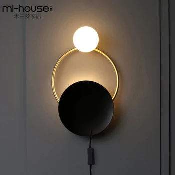 Wall lamp Nordic simple round wall lamp creative personality living room aisle bed bedroom with line plug Wall light lw425150
Wall lamp Nordic simple round wall lamp creative personality living room aisle bed bedroom with line plug Wall light lw425150