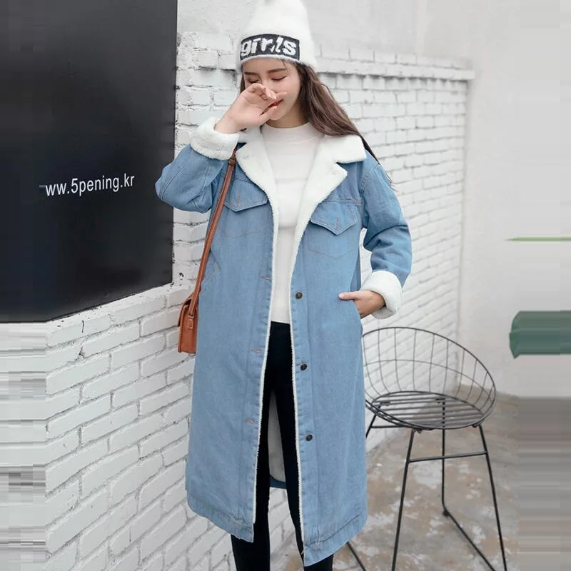 Warm Women Basic Coats Autumn And Winter Women Denim Jacket 2019 Vintage Long Sleeve Female Jeans Coat Casual Lady Long Outwear
Warm Women Basic Coats Autumn And Winter Women Denim Jacket 2019 Vintage Long Sleeve Female Jeans Coat Casual Lady Long Outwear