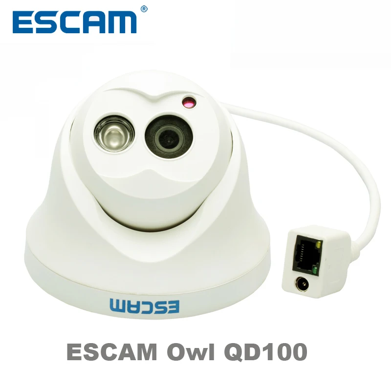 

Escam OWL QD100 IP Camera Night Vision Onvif 3.6mm lens 720P H.264 1/4 CMOS P2P Mini dome Camera Security CCTV Outdoor Camera