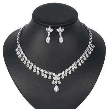 WEIMANJINGDIAN New Arrival Teardrop Cubic Zirconia CZ Crystal Wedding Bridal Jewelry Set in Rhodium Silver Color Plated
WEIMANJINGDIAN New Arrival Teardrop Cubic Zirconia CZ Crystal Wedding Bridal Jewelry Set in Rhodium Silver Color Plated