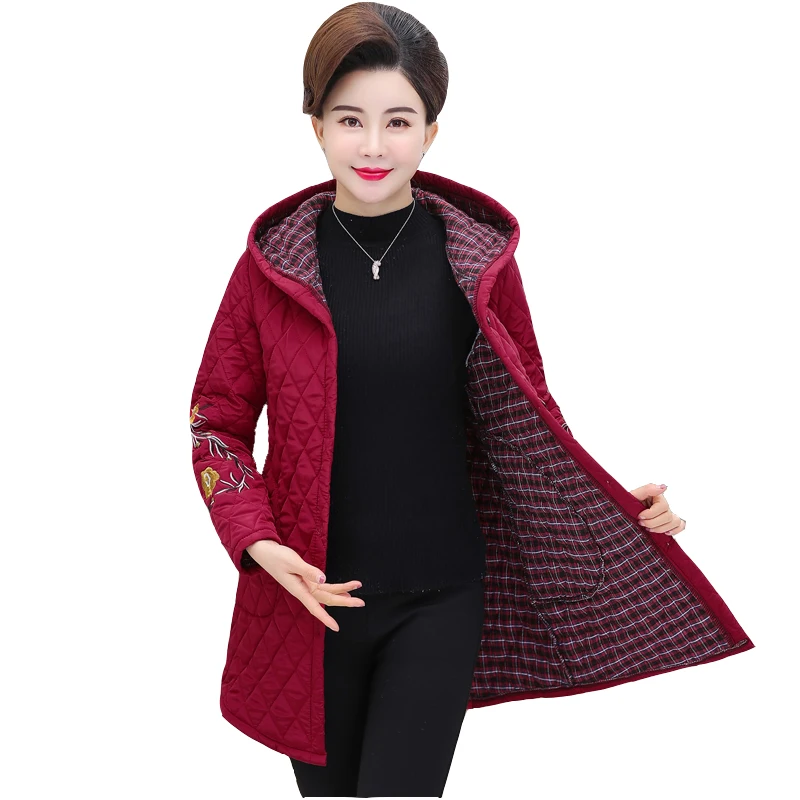 Autumn and winter clothing coat jacket women's long section medium length plus size hooded light embroidered cotton jackets
Autumn and winter clothing coat jacket women's long section medium length plus size hooded light embroidered cotton jackets