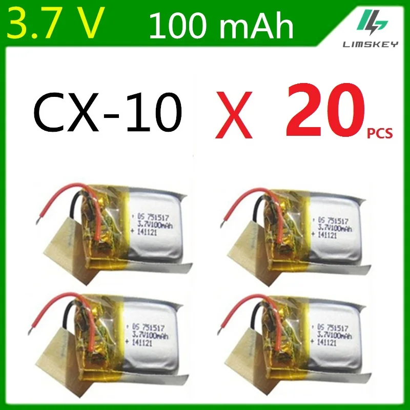 3.7V 100mAh 751517 lithium polymer battery JJ810 Remote Quadrocopter 3.7V Lipo bettery 20 Pcs/Lot wholesale
3.7V 100mAh 751517 lithium polymer battery JJ810 Remote Quadrocopter 3.7V Lipo bettery 20 Pcs/Lot wholesale