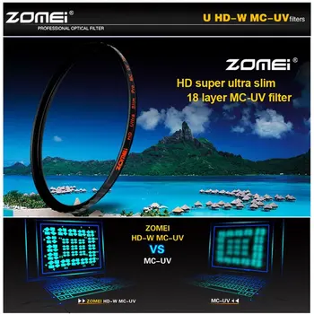 ZOMEI HD Ultra Slim 18 Layers Multi-Coated Pro MCUV Filter lens Protector for DSLR Camera 40.5/49/52/55/58/62/67/72/77/82MM
ZOMEI HD Ultra Slim 18 Layers Multi-Coated Pro MCUV Filter lens Protector for DSLR Camera 40.5/49/52/55/58/62/67/72/77/82MM