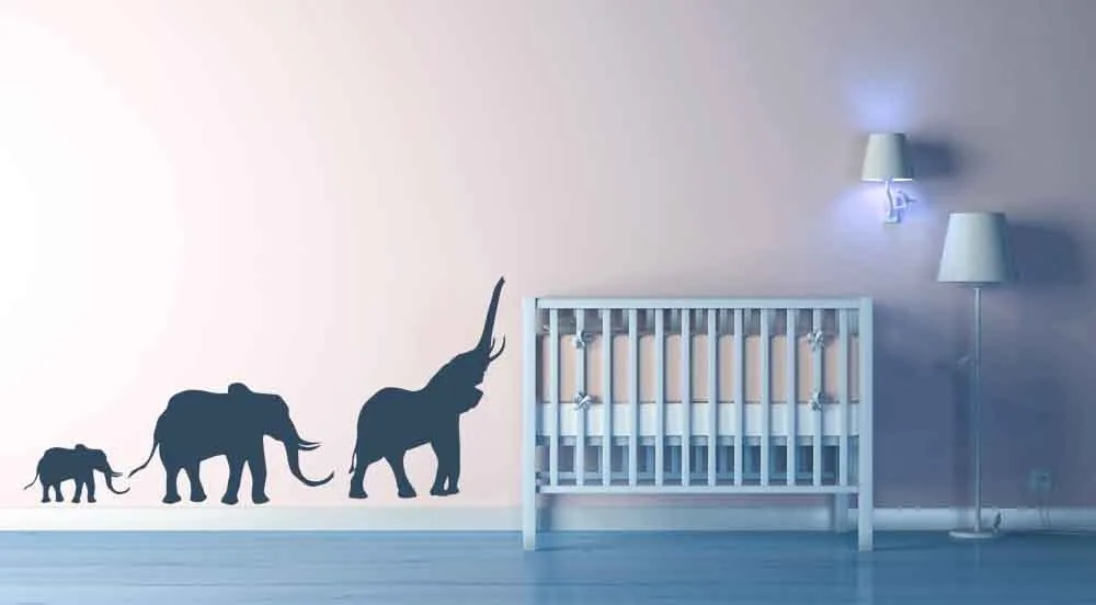 Compre Los Padres De Los Elefantes Con El Hijo De Vinilo Mural