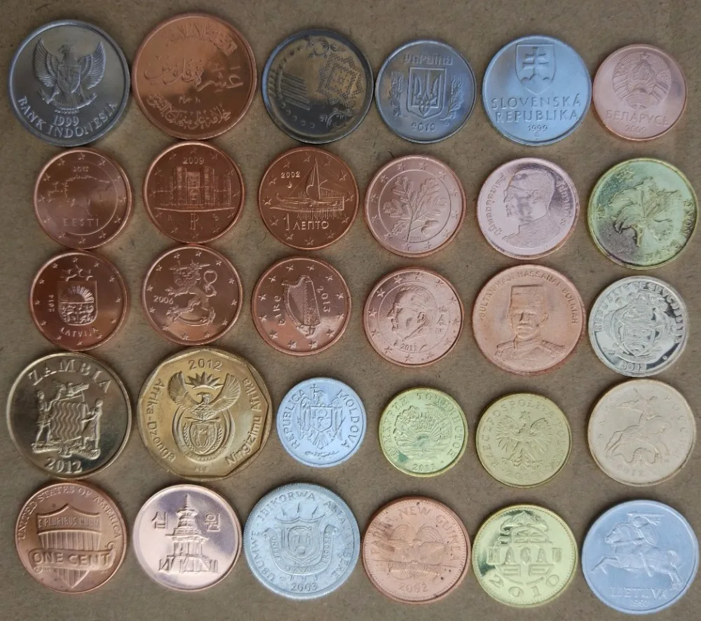 Original 30 Countries 30 Coins Collection Set From World Size 15-25mm Asia Africa America Europe Non-currency Coins Collectible
Original 30 Countries 30 Coins Collection Set From World Size 15-25mm Asia Africa America Europe Non-currency Coins Collectible
